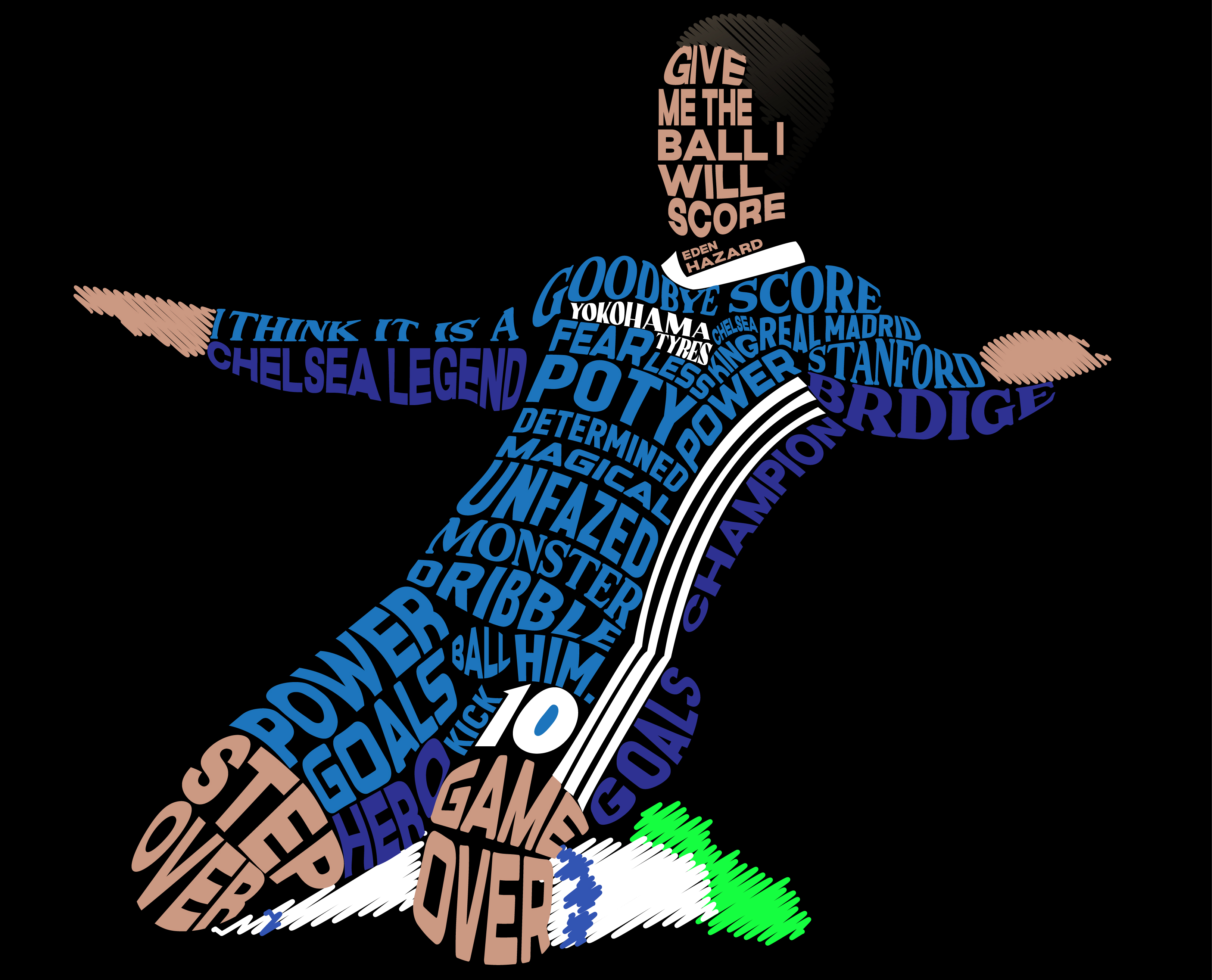 Eden Hazard Typography Art